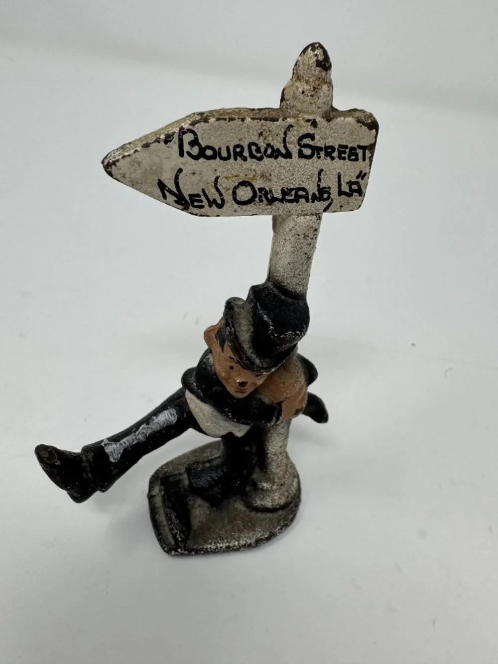 Vintage Bourbon Street New Orleans Cast Metal Drunk Man Figurine 4.25